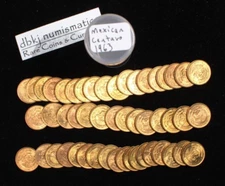 Tube of 50 1963 Mexico 1 Centavo - KM417 - BU - Brilliant Uncirculated