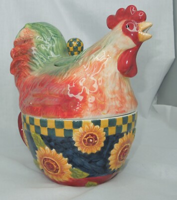 Vntg stacked Sunrise Tea for one Chicken Sunflower  Susan Winget w original box