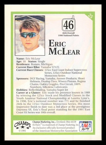 1991 Champs Hi Flyers Motocross Racing Trading Cards You Pick Choose READ - Picture 20 of 32
