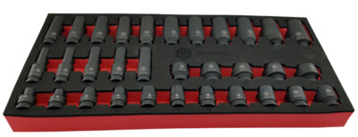 Britool Hallmark MSDPSET32 32-teilig 3/8'' Dr. Std & Deep Impact Steckschlüsselsatz 7 - 22 mm