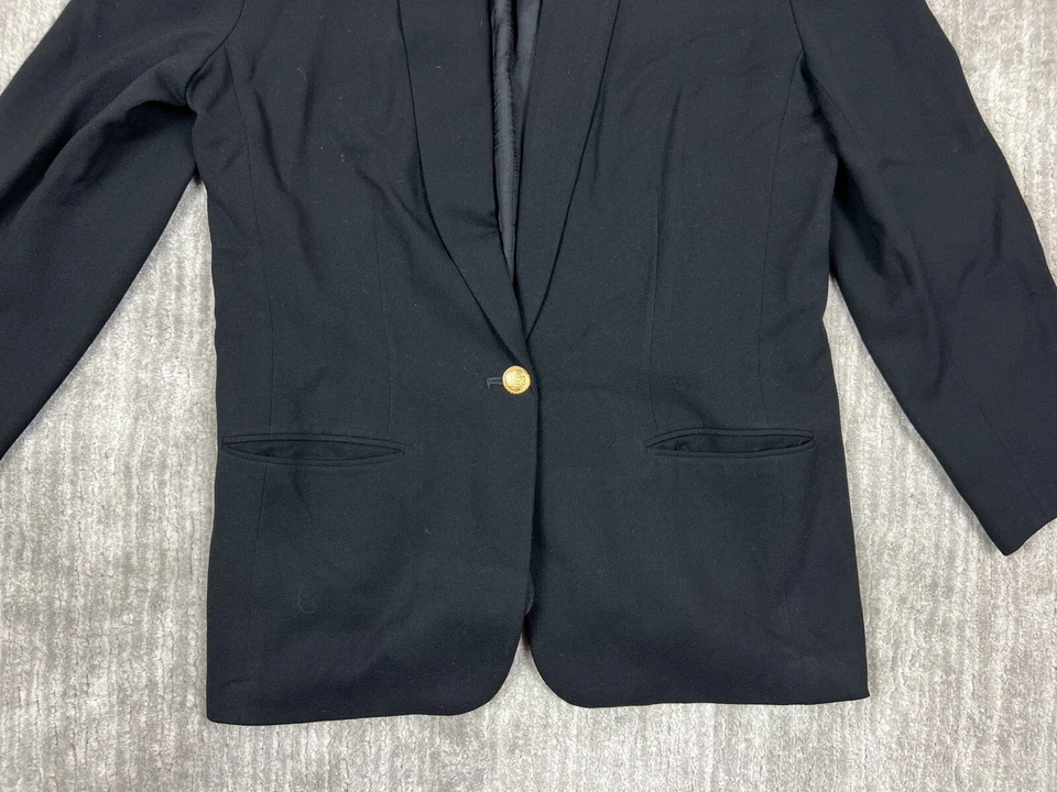 Blazer Feminino Vintage JH Collectibles 12 Preto 100% Lã Pura Feito em União - Imagem 3 de 4