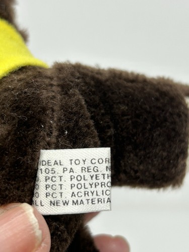 HERSHEY'S Bear 6" PLUSH 1982 w/Hang Tag & hanging loop VTG - Picture 5 of 18