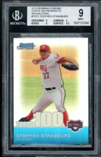 Stephen Strasburg Rookie 2010 Bowman Chrome Topps 100 Refractors #TPC1 BGS 9