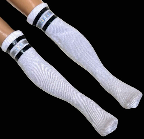 Rainbow Shadow High Nicole Steel Doll Outfit Knee Thigh High White Tube Socks