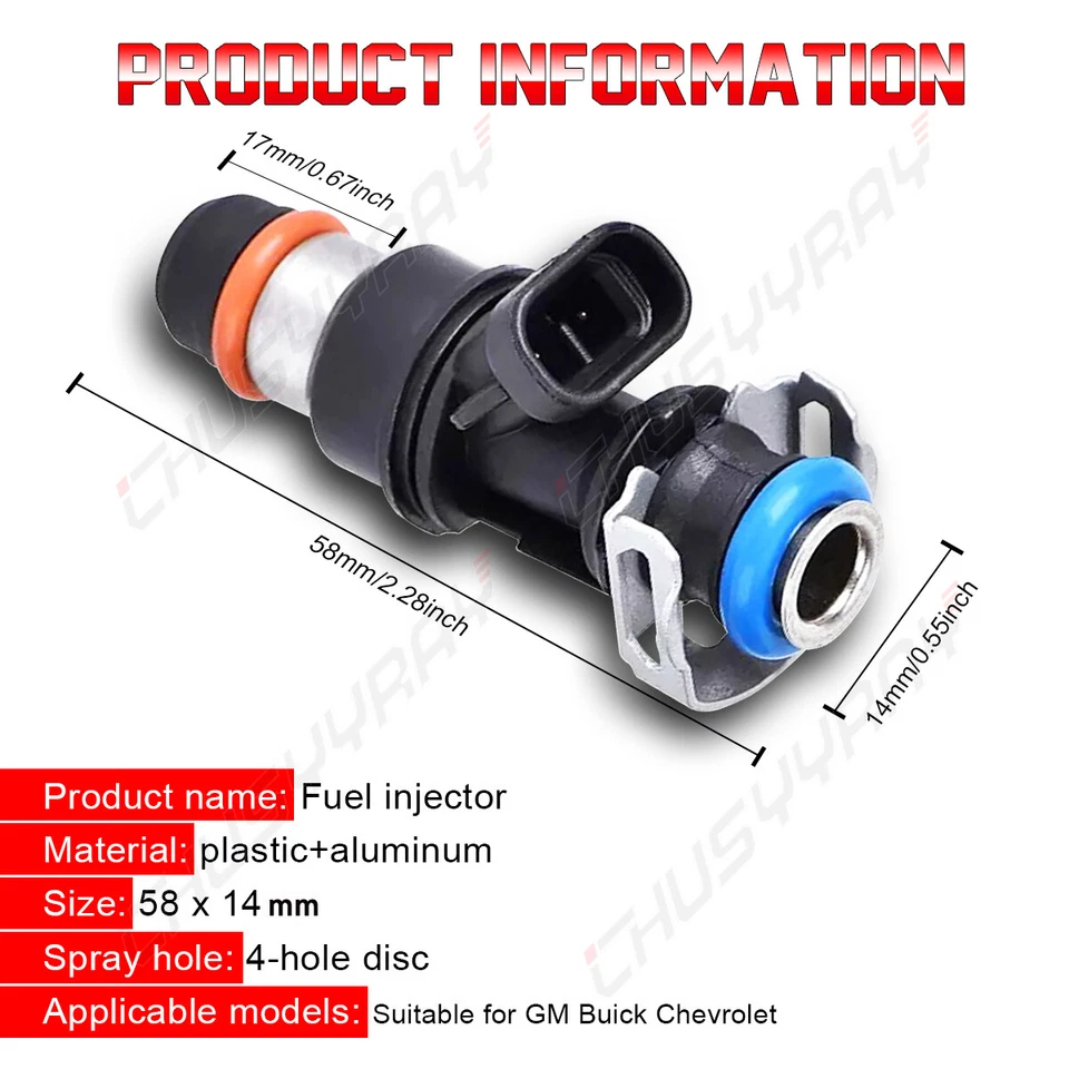 8 nuevas actualizaciones de inyector de combustible para 2002 03 04 05 2006 Cadillac Escalade ESV EXT 6,0 L Foto 2 de 4