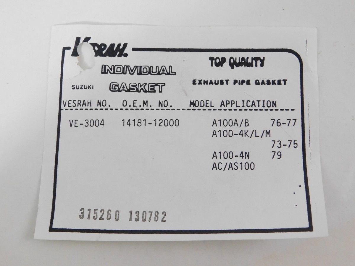 Vesrah Suzuki Exhaust Pipe Gasket DR200 GV1200 LT-F230 LT-F250
