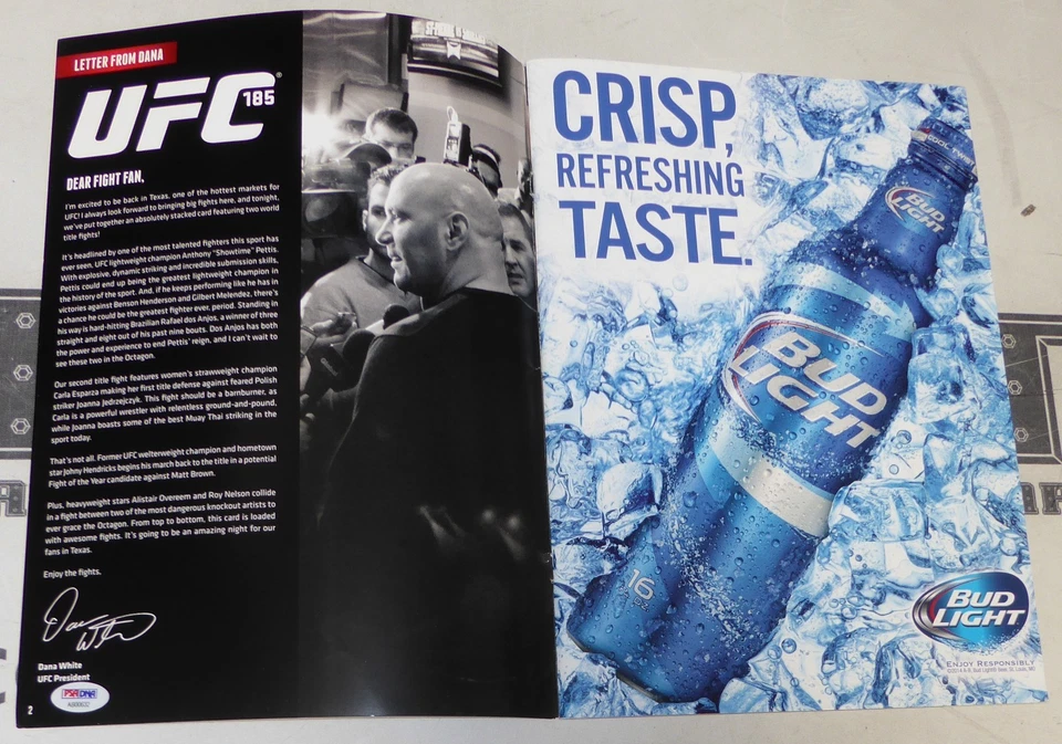 Joanna Jedrzejczyk Rafael Dos Anjos Carla Esparza Signed UFC 185 Program PSA/DNA - Image 3 of 4