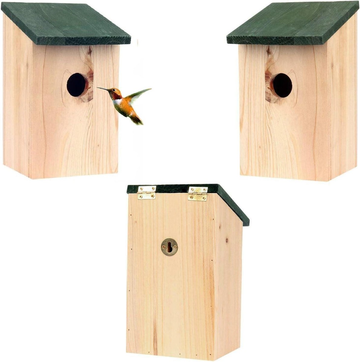 WOODEN BIRDS NESTING NEST BOXES BIRDHOUSE SMALL BIRD BLUE TIT