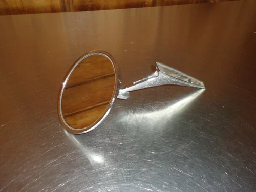 GM Chrome Rear View Mirror w/ Bowtie Logo 3874242 Chevrolet Chevy Chevelle Nova
