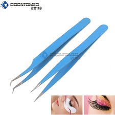 Russian Volume Eyelash Extension Tweezers for 3D-6D Lash Tweezers Sky Blue-PICK