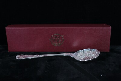 PAST TIMES SILVER PLATE EPNS SERVING SPOON A-1 SHEFFIELD 6 5/8'' LONG NEW IN BOX