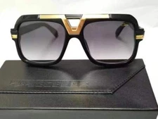 CAZAL 664/3 c-001 Black/gold fram Grey Gradient Lens Sunglasses NEW US Shipping