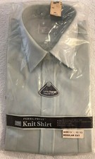 Sears Perma Prest Shirt Knit 100 Poly Mint Green Long Sleeve Reg 16 1/2 32/33