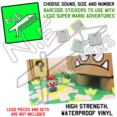 Barcode Aufkleber ZU GERÄUSCHEN für LEGO Super Mario Abenteuer WÄHLEN SIE DEN TYP