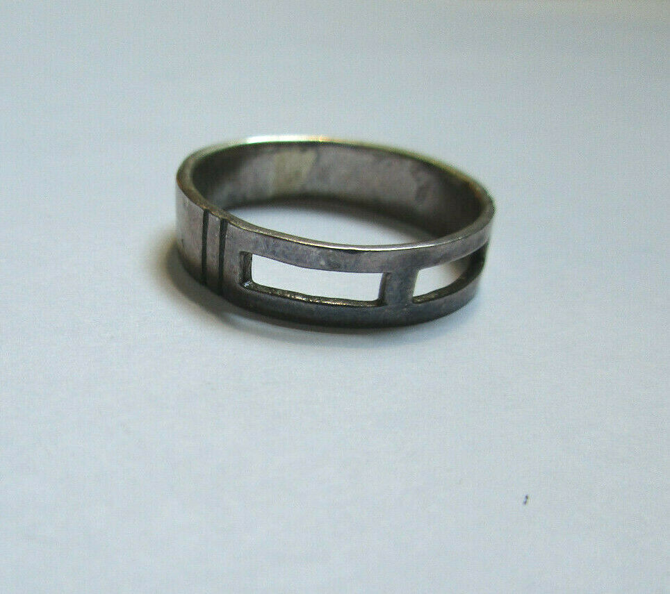 925 SILVER Two Rectangle Design Ring  5 MM WIDE S… - image 3
