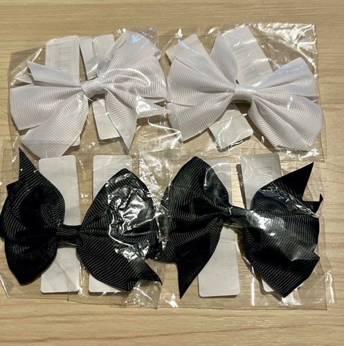 4pcs Girls hair bow clips alligator clips pair ribbon bow children girls 8cm - Picture 2 of 20
