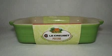 Le Creuset 7" Rectangular Baker Baking Dish Green Stoneware 