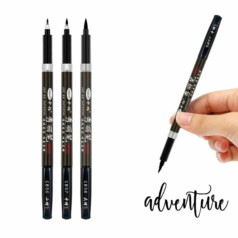 3pcs Calligraphy Pen Set Fine Liner Tip Medium Brush Pens For Signature  Drawing