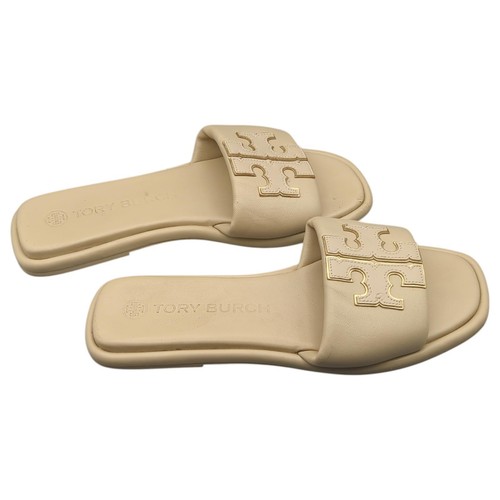 Tory Burch Women’s Sport Slide Sandals Double T Cream Beige Gold Accents Size 8 - Bild 4 von 7