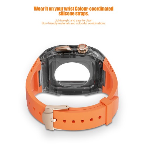Custodia Trasparente Cinturino Silicone per Apple Watch Ultra e Ultra2 49mm 40/41/44/45mm - Foto 7 di 63