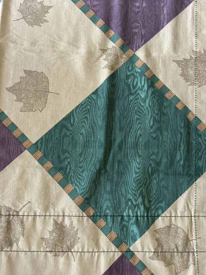 1 Springmaid Curtain Panel Rod Pocket Multicolor Teal purple white Diamonds VTG - Image 2 of 4
