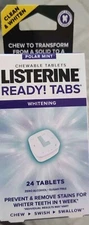 Listerine Ready Tabs Chewable Tablets Whitening Polar Mint 24 Tablets