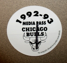Chicago Bulls 11/7/1992 Home Opener Media Press Pass Sticker Michael Jordan 35pt