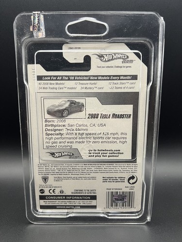 Hot Wheels High Graded NEAR MINT 8.75 | 2008 Tesla Roadster Red - Picture 4 of 9