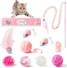 New Listing10Pcs Cat Toy Set Interactive Cat Toys Pack Including Feather Teaser Wand Cat Sp