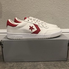 New Converse Fastbreak Pro Low  White Red Leathers Sneakers Men’s Shoes Size 9.5