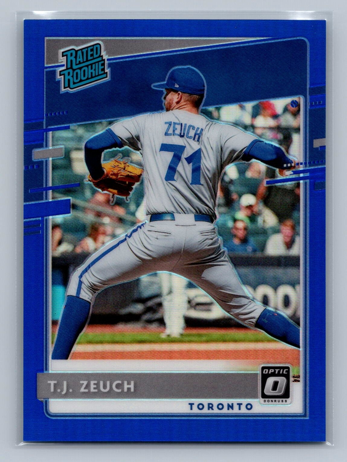 TJ ZEUCH 2020 Donruss Optic Baseball Rated Rookie BLUE PRIZM /75 86