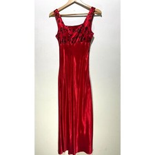 Be Smart VTG maxi dress USA classic red satin fairy whimsygoth romantic women XS