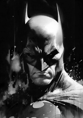 A4 Größe Batman schwarz-weiß Poster Druck Wandbild Wohndeko Männerhöhle