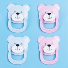 4X Magnetic Pacifier Soother Pink/Blue Bear for Reborn Baby Dolls Accessory Gift