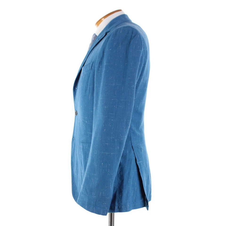 Abrigo deportivo Belvest nuevo con etiquetas mezcla de algodón/lino/seda talla 48R (38R EE. UU.) en azul Foto 4 de 4