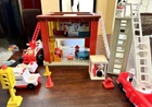 Vintage 1980 Little People Play Family Fire Station #928 + Extras