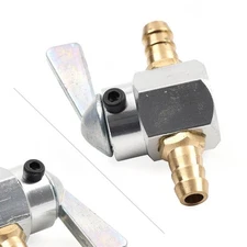 Motorcycle Inline Petrol On-Off Fuel Tap Gas Petrol Valve Petcock Silver