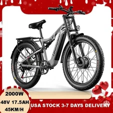 Adults Electric Bike 26" Fat Tyre Mountainbike 48V 17.5Ah 2000W E-Bike Oil brake