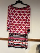 Eliza J Geometric Print , Bright, Jersey Shift Dress Size 10