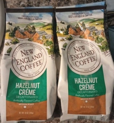 New England Coffee Hazelnut Crème Decaffeinated Medium Roast Ground Coffee 2 Pk