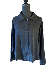 Julia B Women s L Black Blazer Cropped Jacket Cotton Vintage