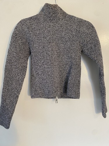 Tibi Black And White Zippered Knit Sweater Size XS Reversible Two Way Turtleneck - Picture 3 of 9