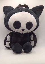 Skelanimals Kit Cat Black Deluxe Plush Backpack Bag 14"