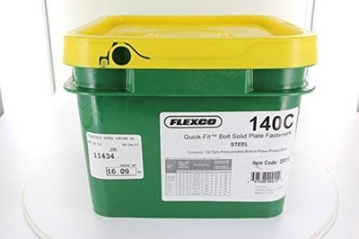 Genuine Flexco 140C Pail of 100 Sets Style 140 Quick Fit Bolt Solid Plate Fas...