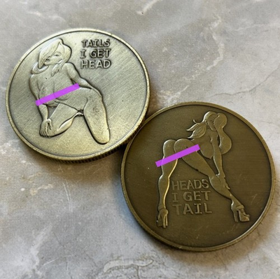 #ad #ad Tails I Get Head...Heads I Get Tail Sexy Lady Flip Coin Challenge Novelty Token $5.00