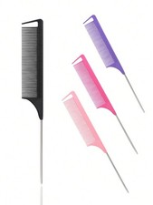 Stainless Steel Pointed Tail Hair Comb for Wig Parting Styling Salon Quality**