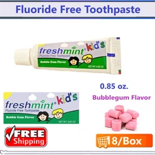 Dental Kid Fluoride-Free Toothpaste, Bubblegum, 0.85 oz, 18/Bx New World Imports