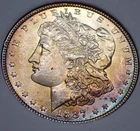 1887 Morgan Dollar BU Beautiful Toned ~ Weird Planchet Flaw