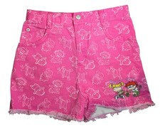 Vintage Girls Rugrats Nickelodeon Angelica Chucky Embroidered Pink Denim Shorts