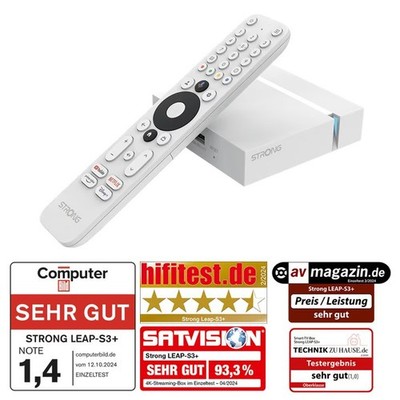 Strong Leap S3+ V2 Android TV Box DVB IP Receiver WLAN LAN HDMI Neu Garantie